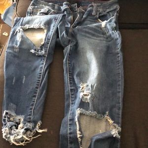 Ripped denim jeans